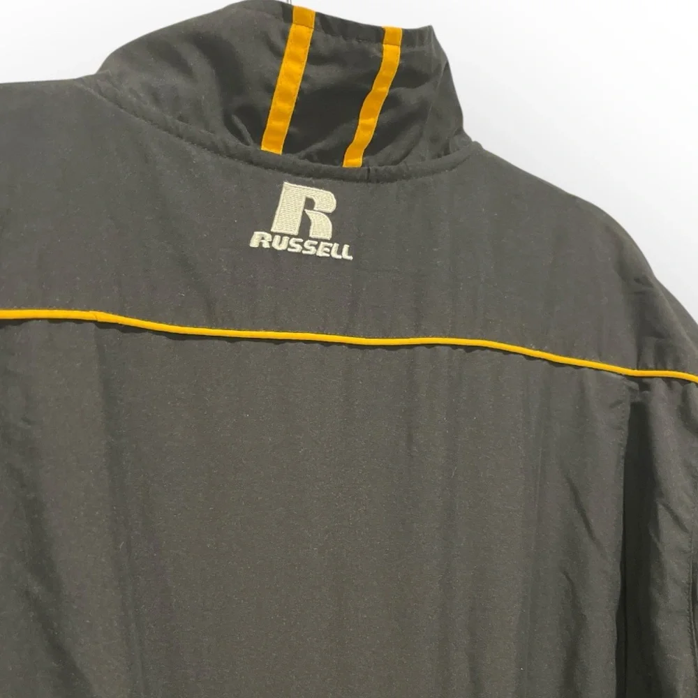 Cal State Embroidered Patch Zipper Lightweight Jacket Windbreaker Black Yellow L